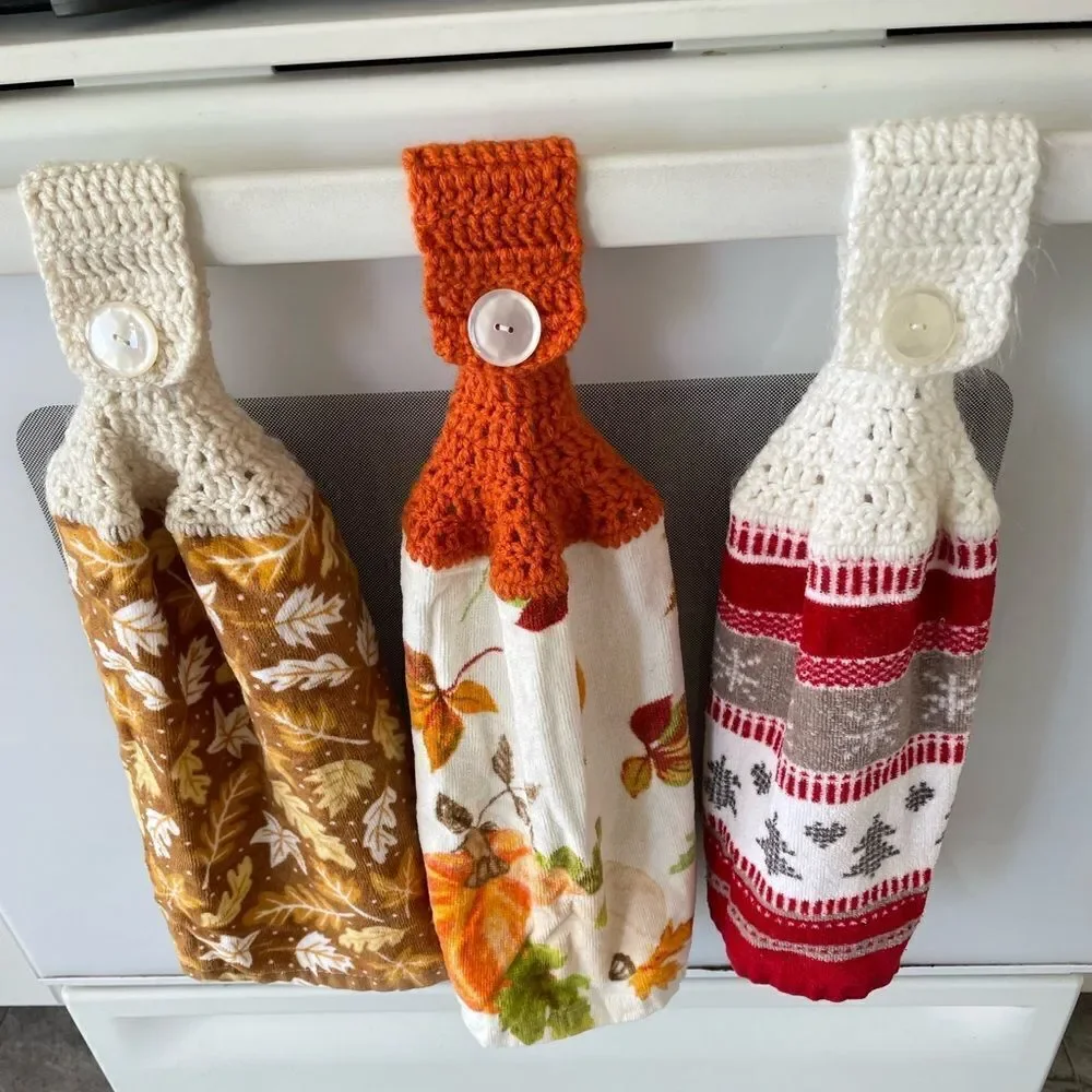 Estate Find: Set of 3 Crochet Top Kitchen Towels